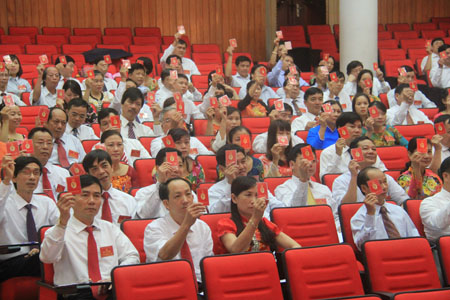 Đại hội đã biểu quyết thông qua nghị quyết Đại hội Đảng bộ dân chính Đảng tỉnh lần thứ VIII nhiệm kỳ 2015-2020 với 10 mục tiêu chủ yếu, trọng tâm