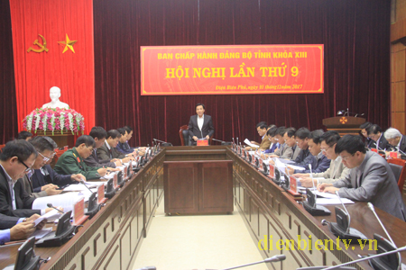 Toàn cảnh Hội nghị Ban Chấp hành Đảng bộ tỉnh Điện Biên lần thứ 9. Ảnh: LH