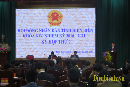 Toàn cảnh kỳ họp thứ 7 HĐND tỉnh Điện Biên khóa XIV, nhiệm kỳ 2016 - 2021.