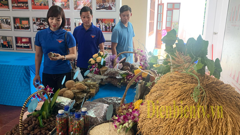 Gian trưng bày sản phẩm nông nghiệp của thanh niên huyện Tủa Chùa