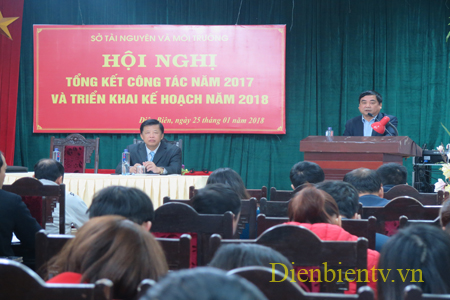 Toàn cảnh Hội nghị Tổng kết năm 2017, triển khai kế hoạch, nhiệm vụ năm 2018 của Sở TNMT tỉnh Điện Biên.