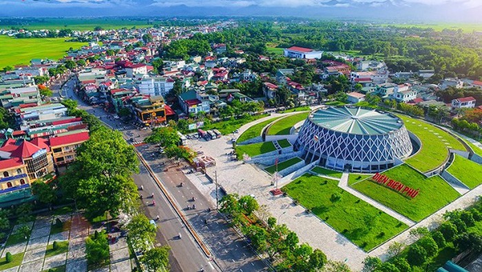 Một góc thành phố Điện Biên Phủ nhìn từ trên cao - Đài Phát thanh và Truyền  hình Điện Biên