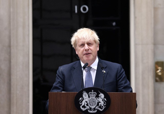 Thủ tướng Anh phát biểu từ chức. (Ảnh: Reuters)