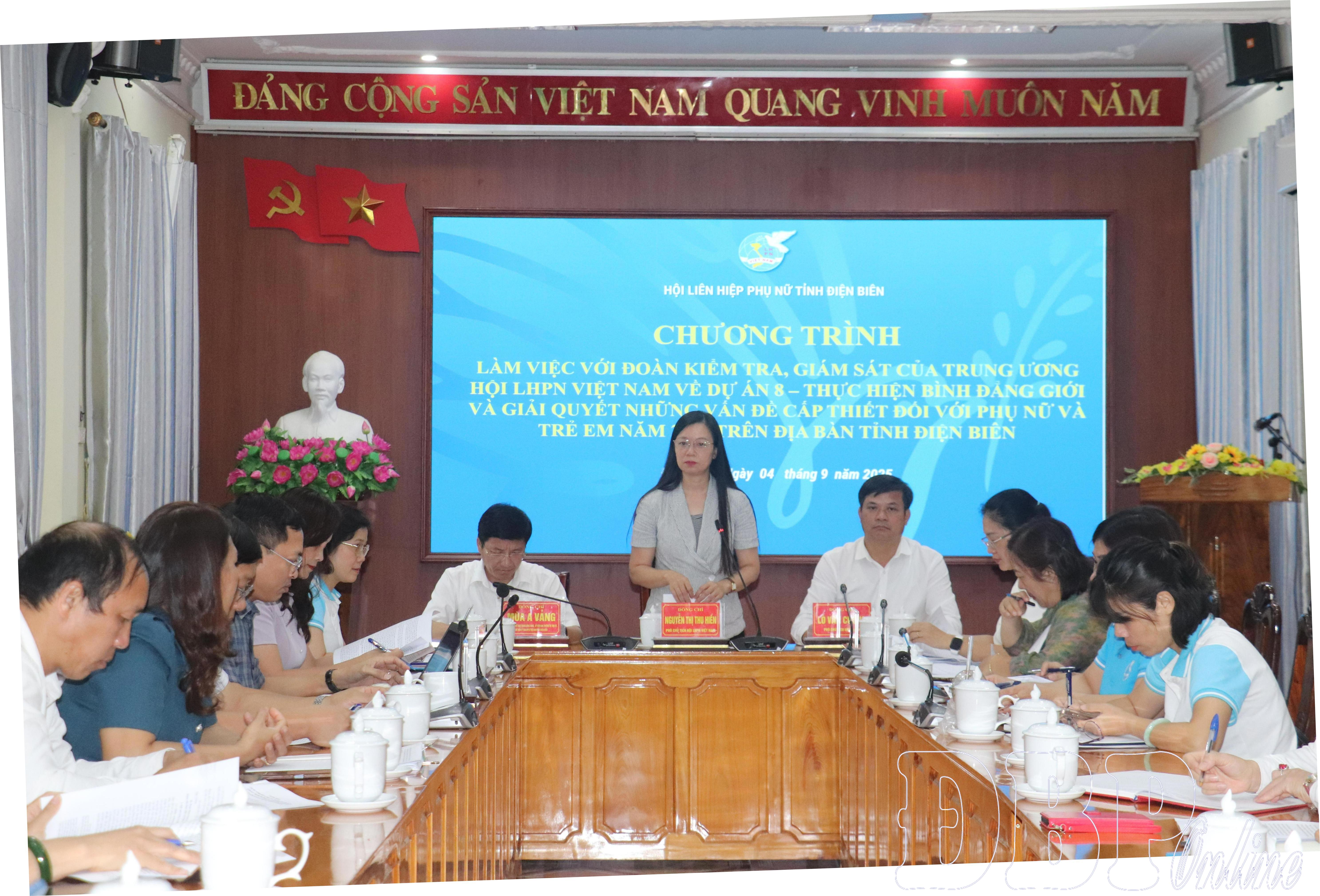 Trung ương Hội LHPN Việt Nam kiểm tra việc triển khai Dự án 8 trên địa bàn tỉnh Điện Biên