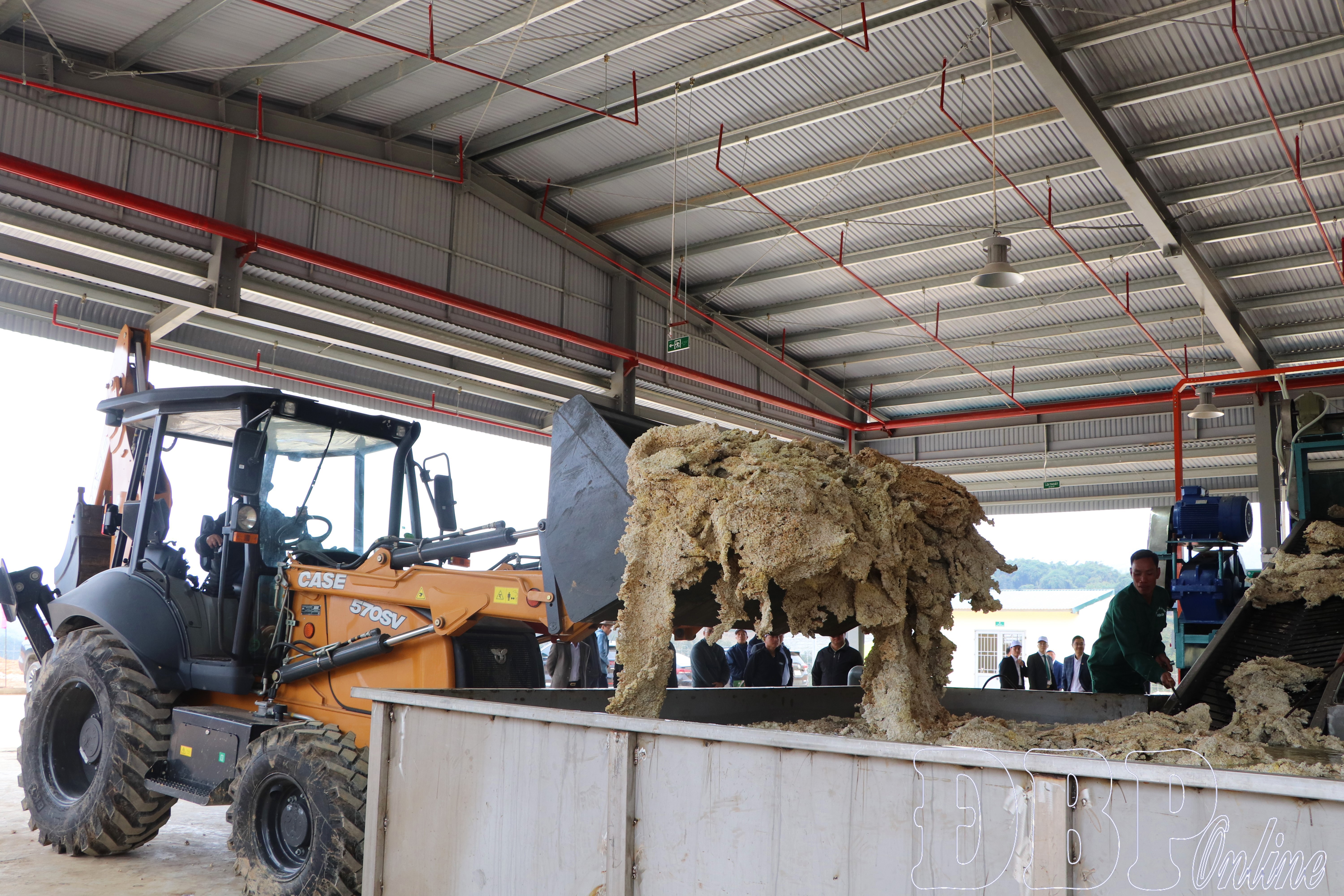 Công nhân nhà máy vận hành các khâu sơ chế mủ cao su.